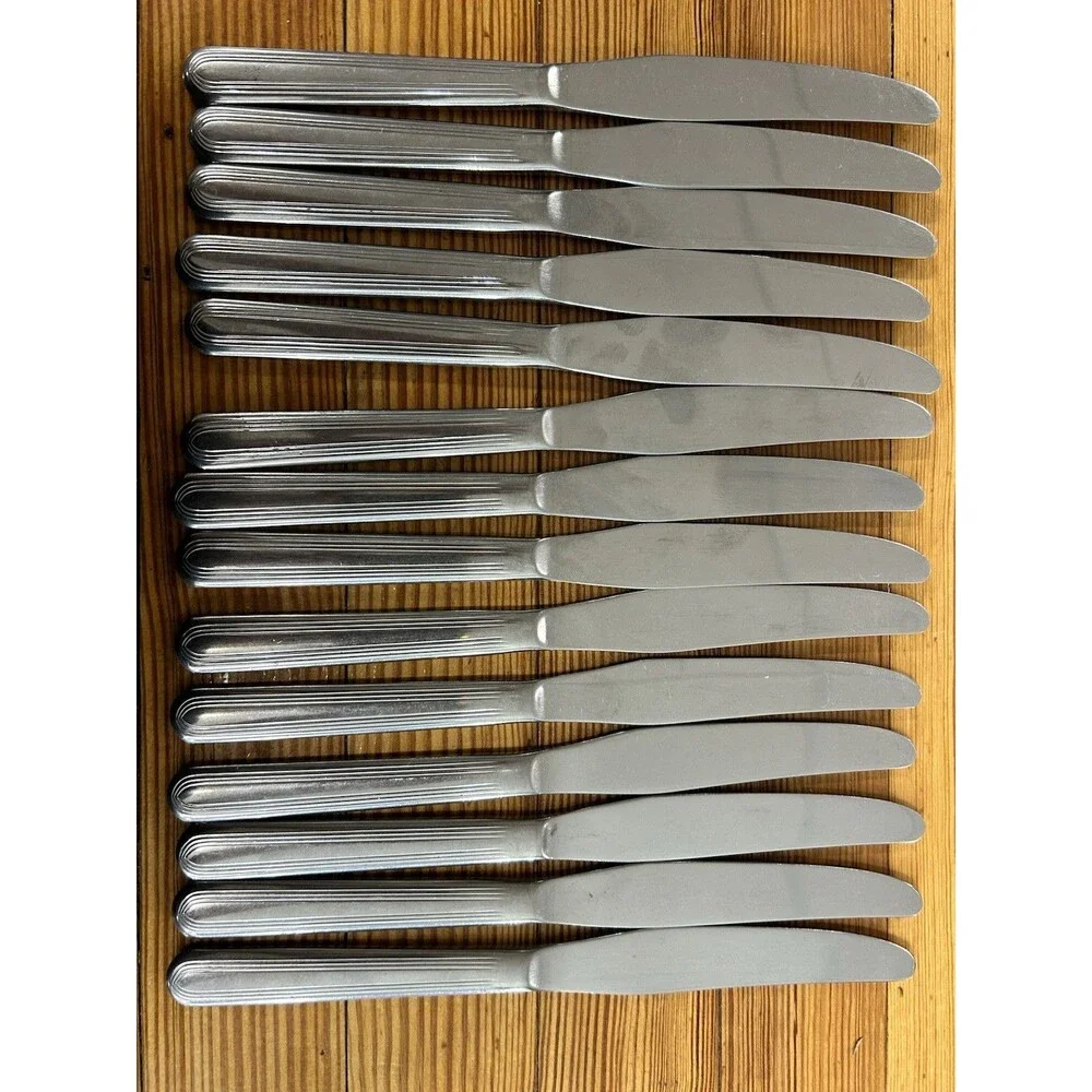 Stainless Steel Dinner Knives Classic Art Deco  Replacement Lot of 14 9